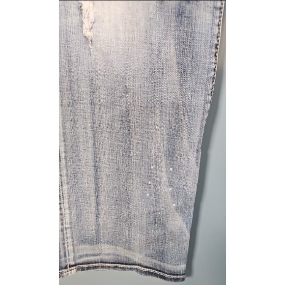 Vigoss Women's Blue Wash Bootcut Distressed Bleach Splatter Denim Jeans Size 15 - Picture 3 of 11